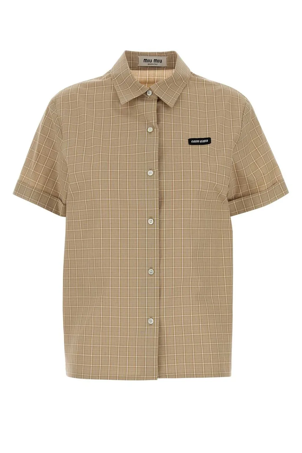 Miu Miu Short-Sleeved Poplin Shirt