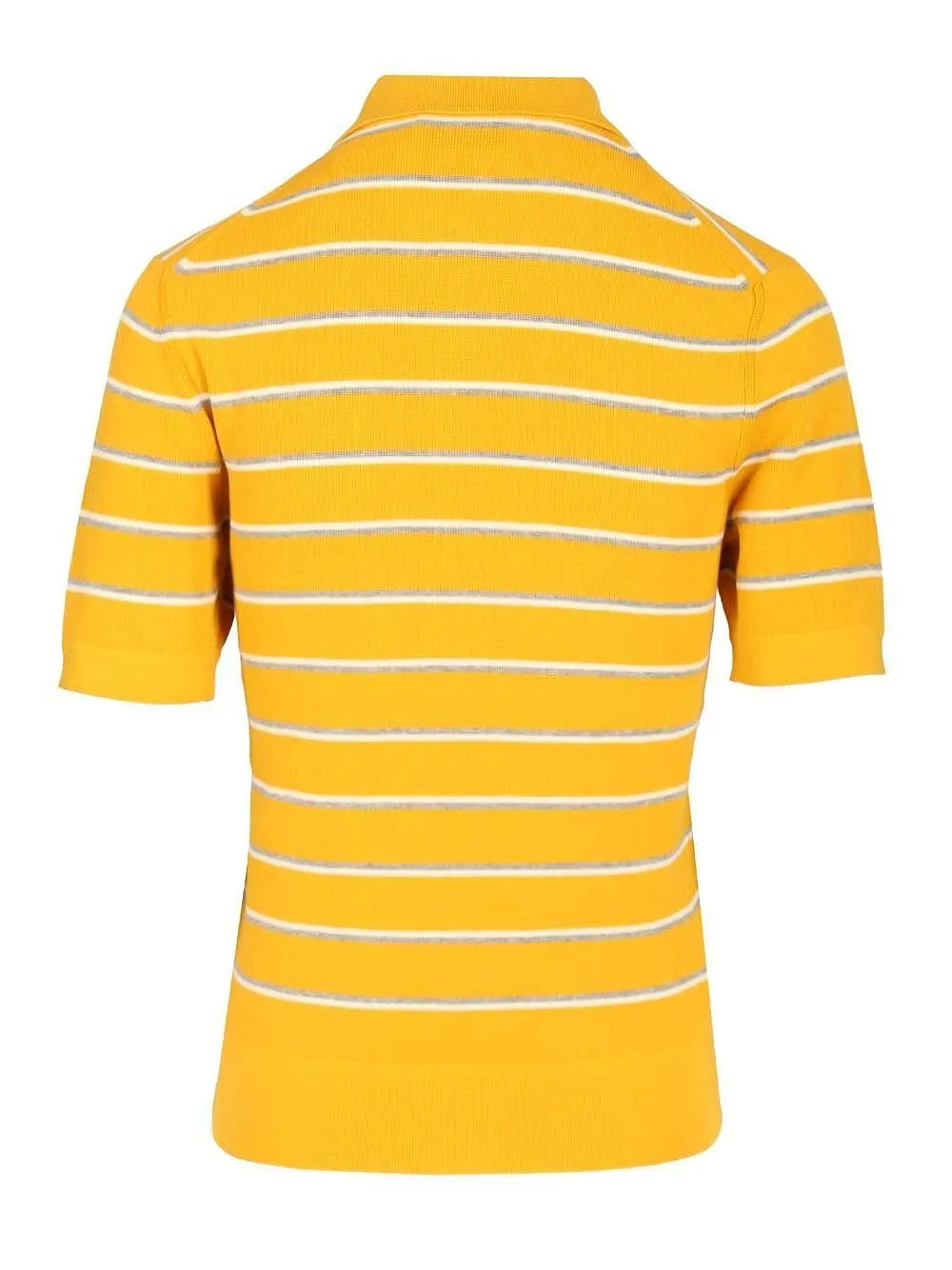 Miu Miu Short-Sleeved Striped Knitted Polo Shirt