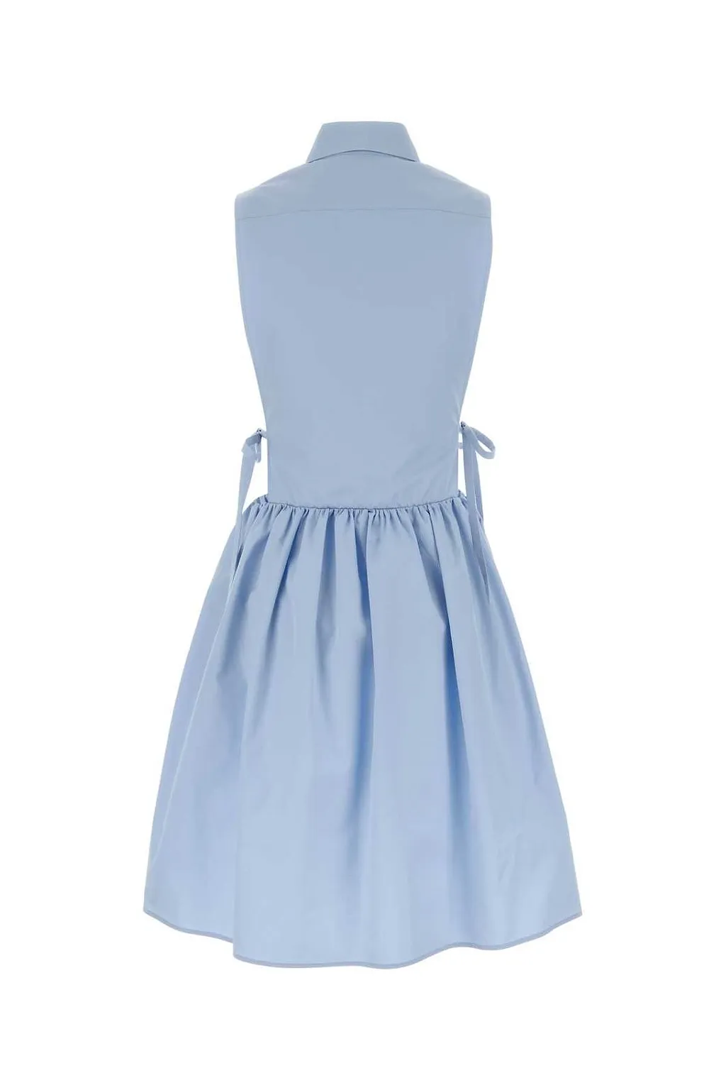 Miu Miu Sleeveless Poplin Side-Tie Dress