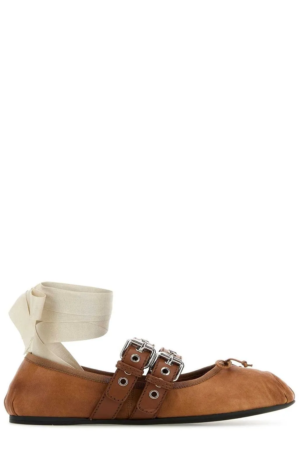 Miu Miu Strap-Detailed Ballerina Flats