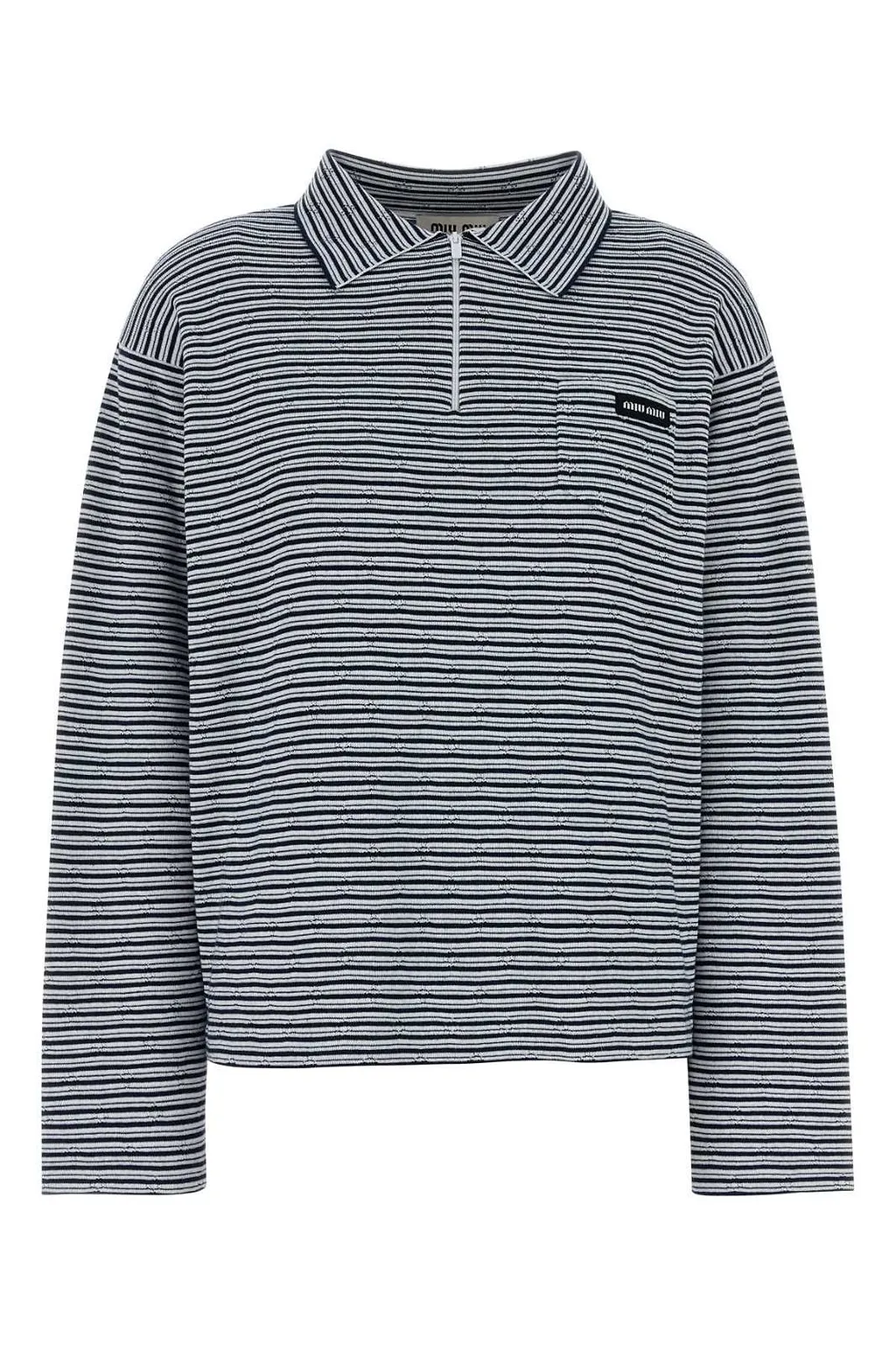 Miu Miu Striped Knit Polo Shirt