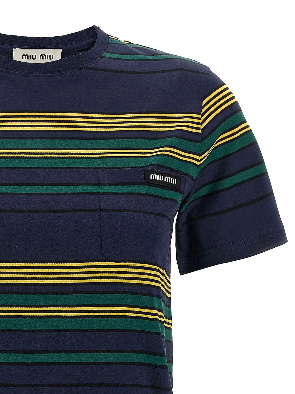 Miu Miu Striped Crewneck T-Shirt