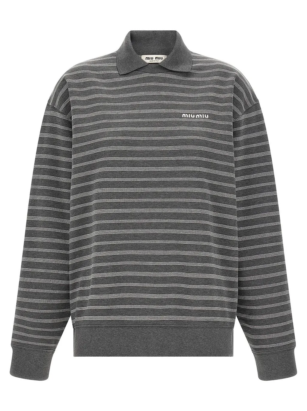 Miu Miu Striped Collared Sweatshirt