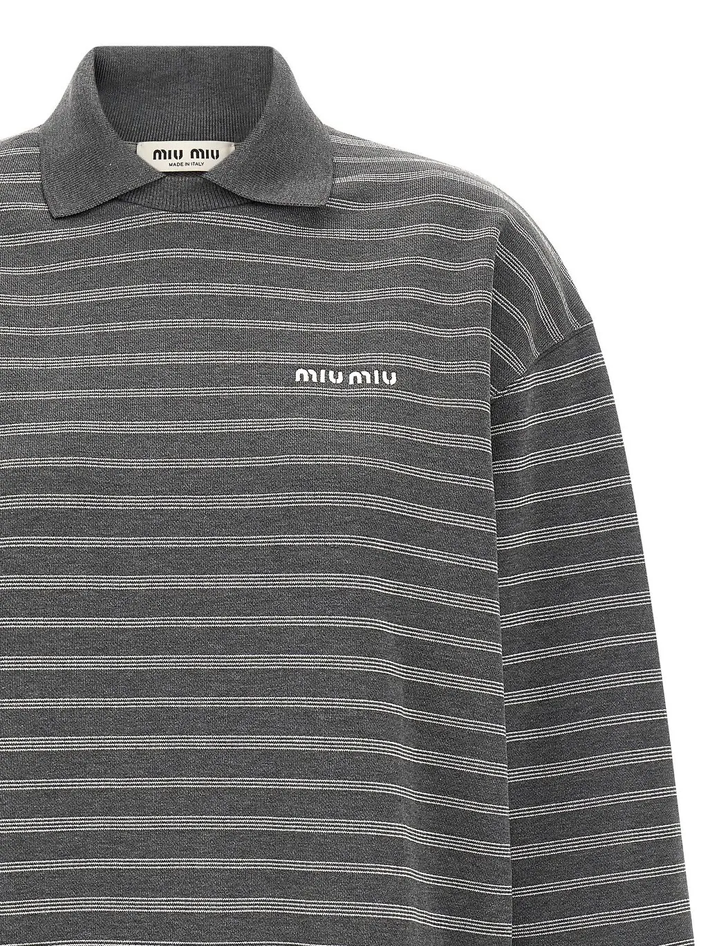 Miu Miu Striped Collared Sweatshirt