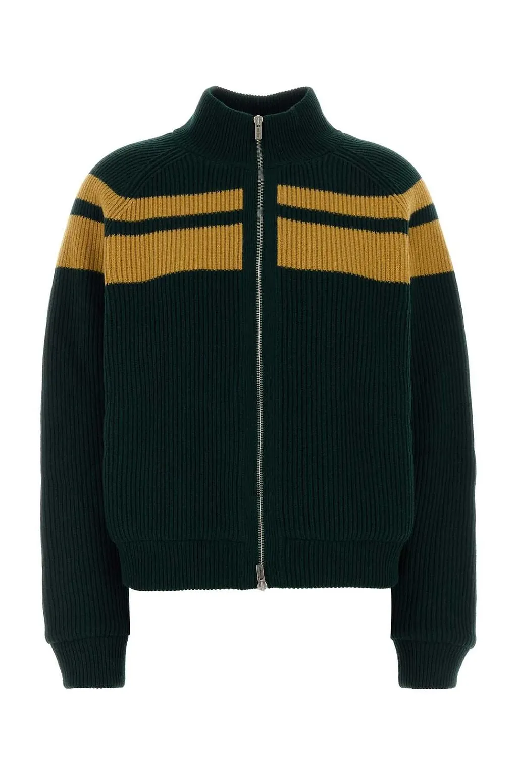 Miu Miu Stripe-Detailed Zipped Cardigan
