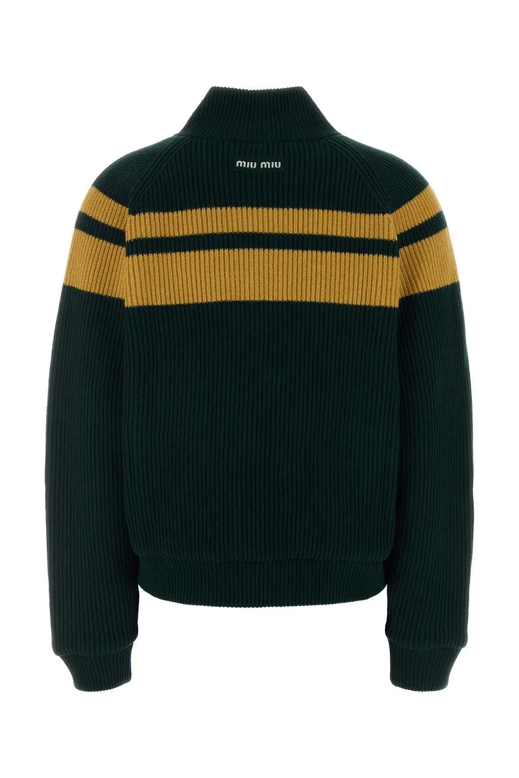 Miu Miu Stripe-Detailed Zipped Cardigan
