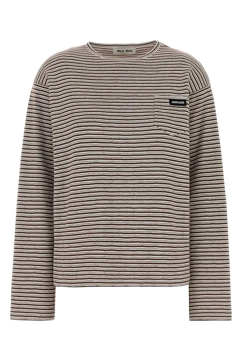 Miu Miu Striped Pocket Knitted Top