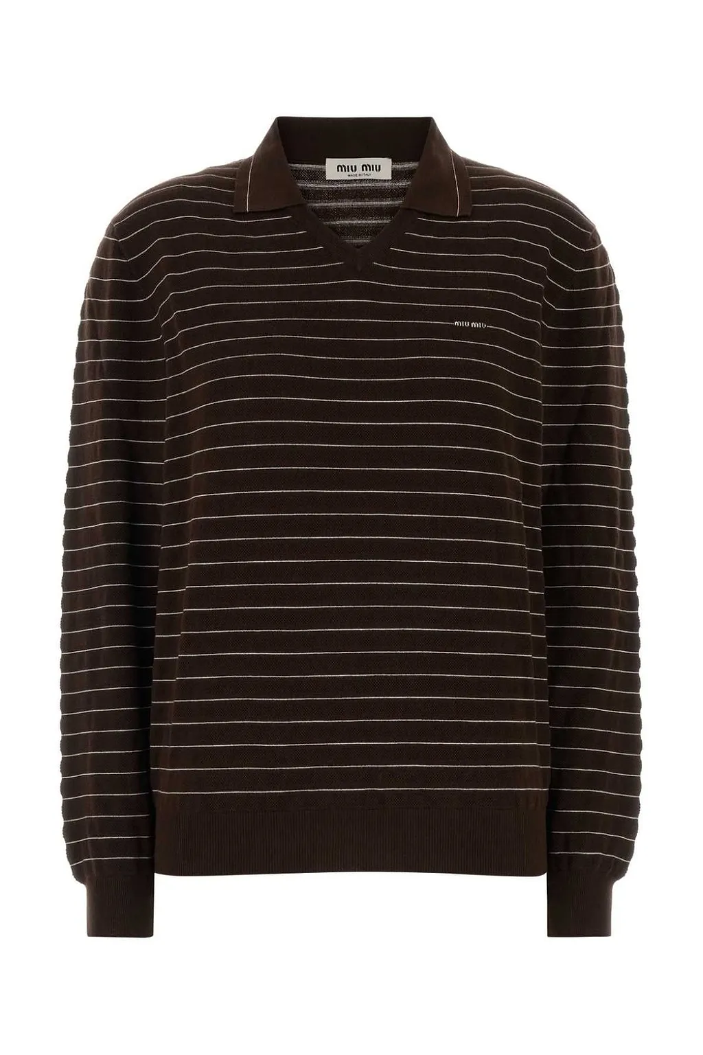 Miu Miu Striped V-Neck Knitwear
