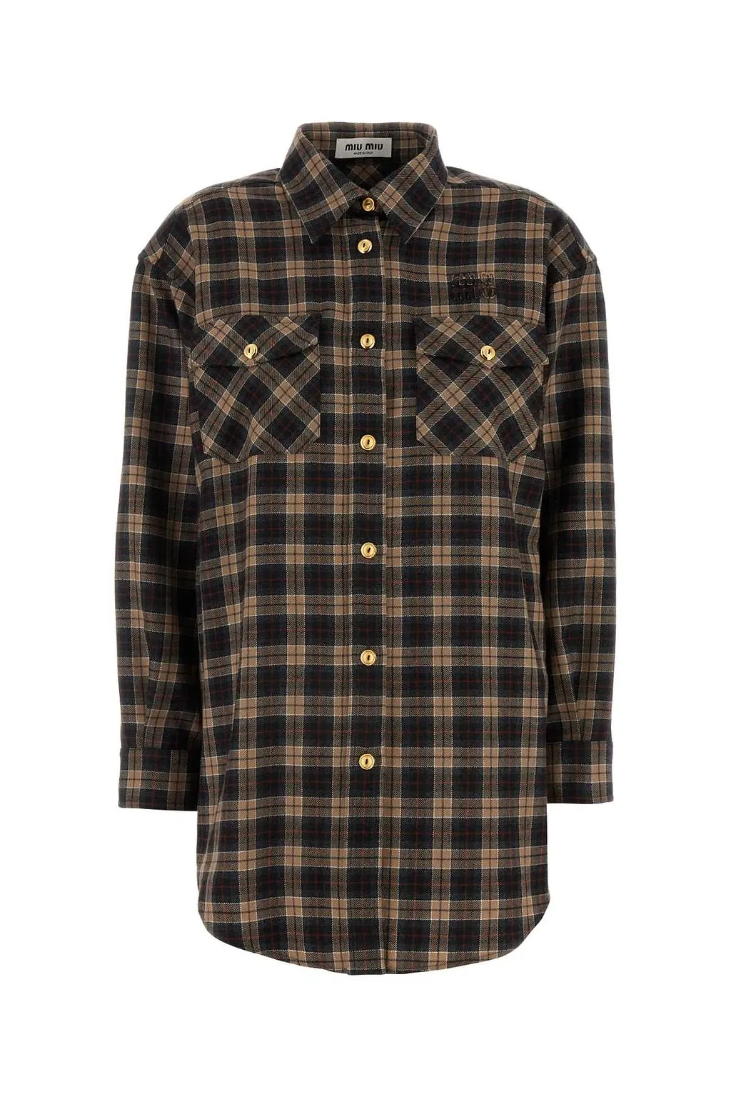 Miu Miu Tartan Button-Up Shirt