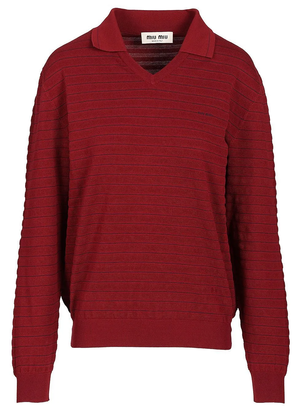 Miu Miu Textured V-Neck Knitted Jumper