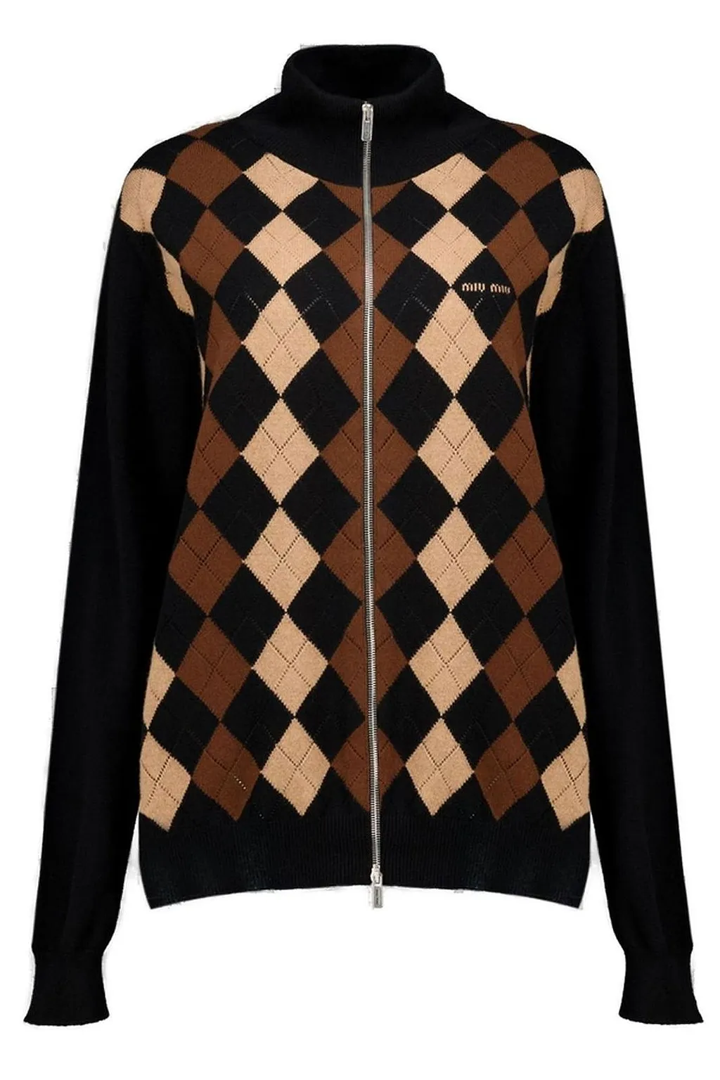 Miu Miu Turtleneck Zipped Cardigan