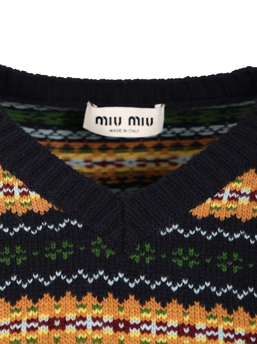 Miu Miu V-Neck Cropped Jumper