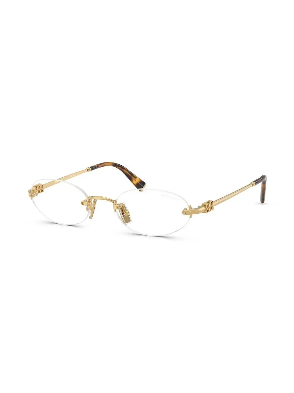 Miu Miu Women Oval Frame Rimless Sunglasses