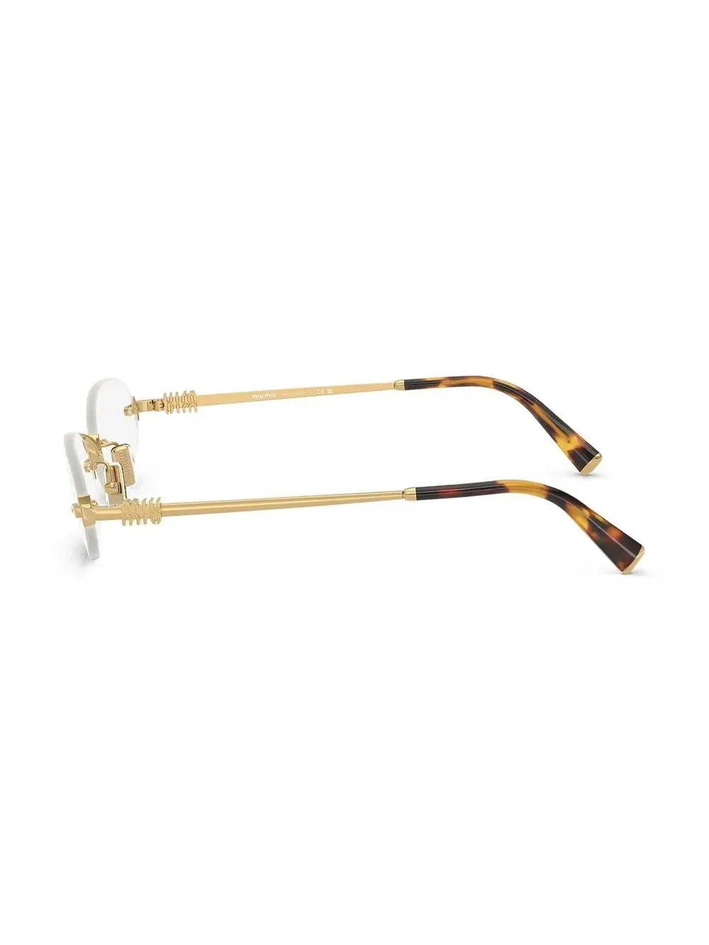 Miu Miu Women Oval Frame Rimless Sunglasses