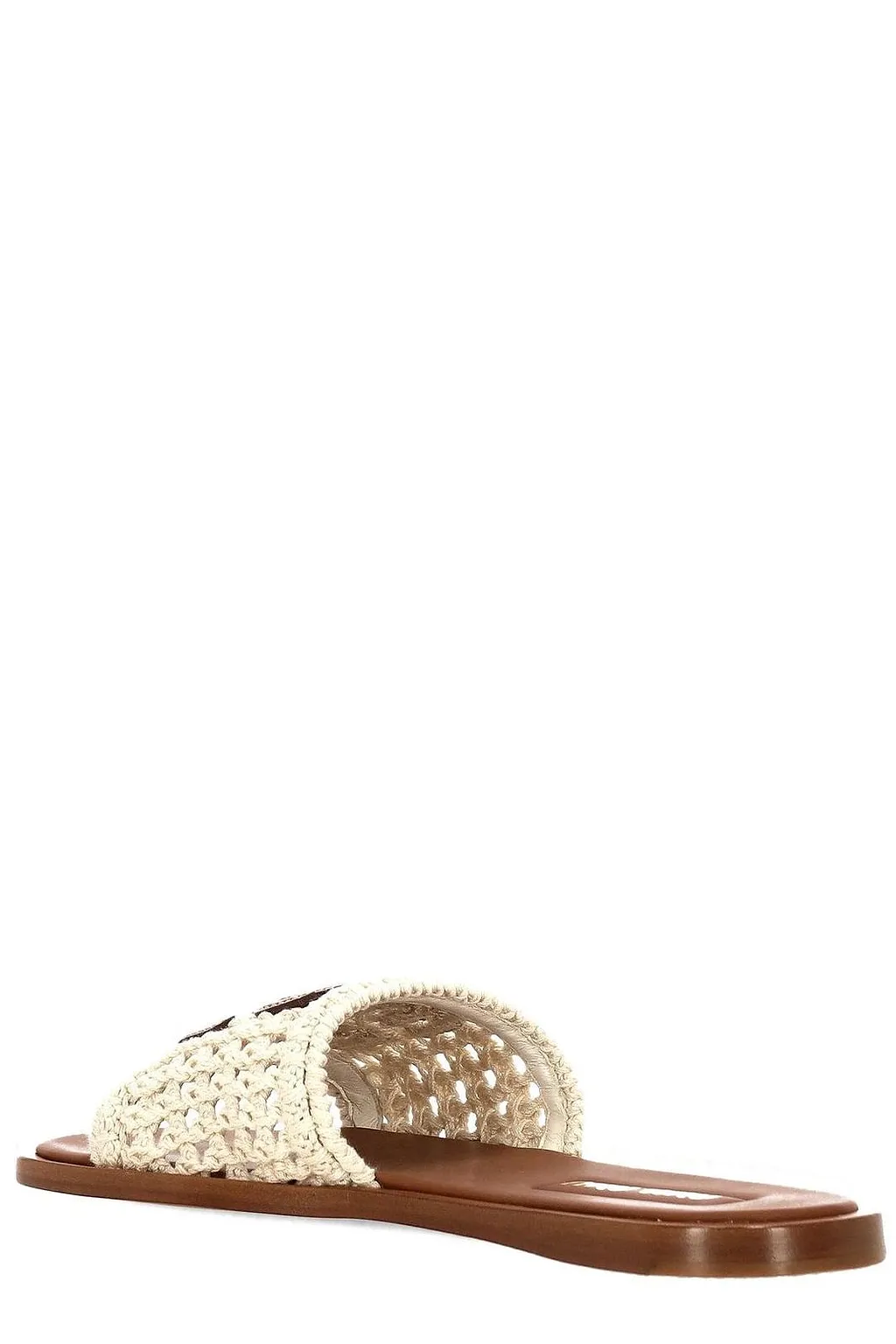 Miu Miu Woven Logo Flat Sandals