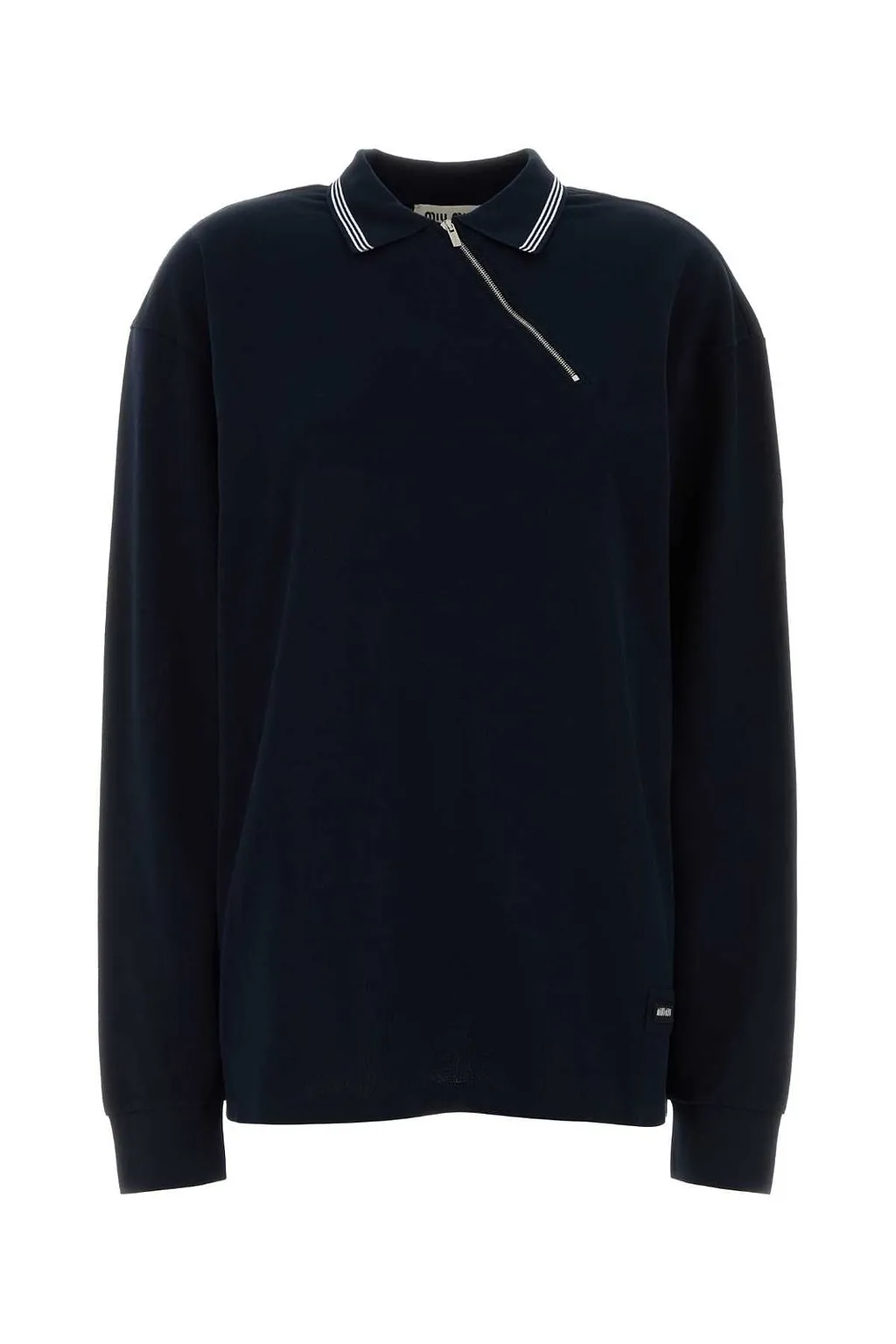 Miu Miu Zip-Detailed Long-Sleeved Polo Shirt