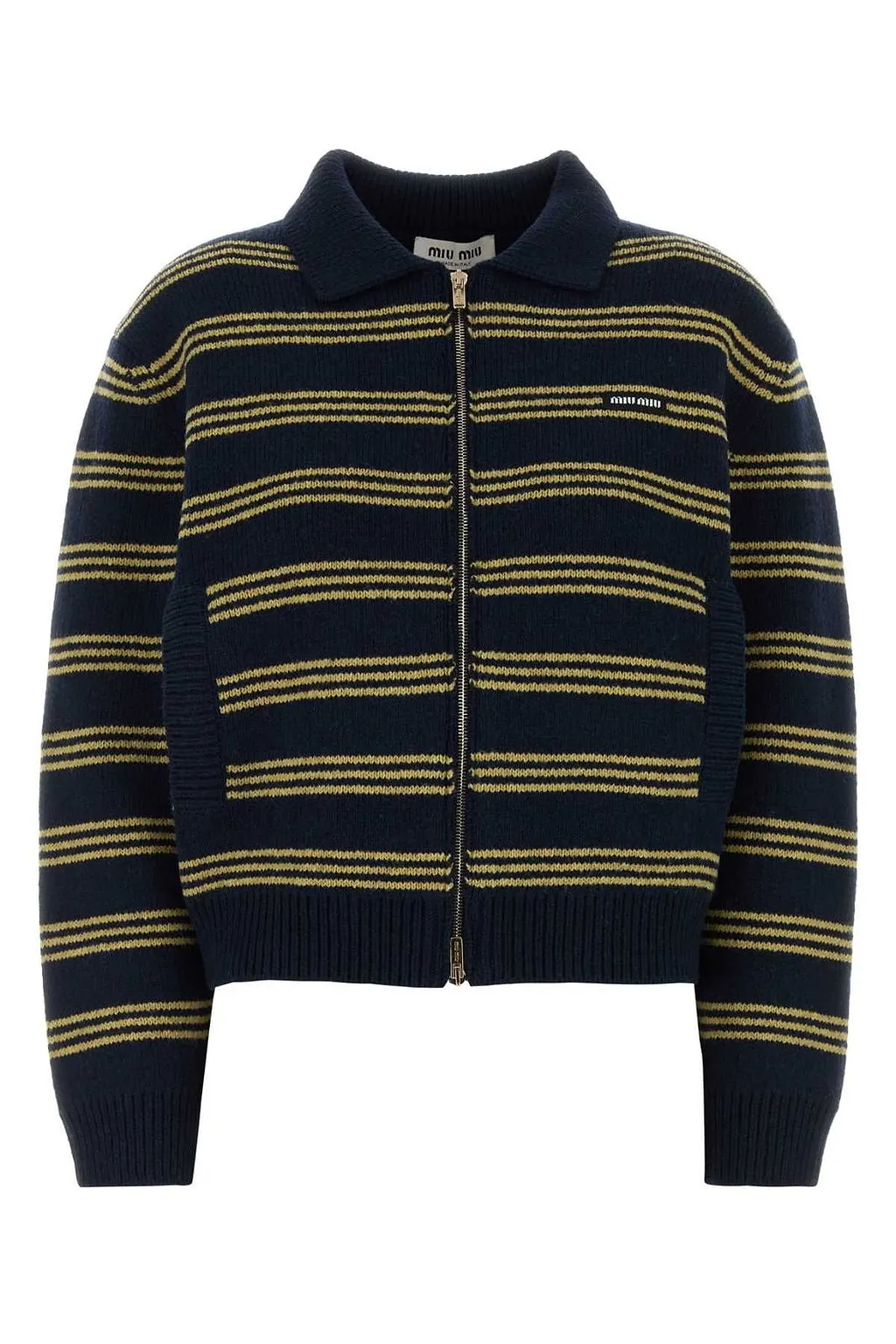 Miu Miu Zipped Striped Cardigan