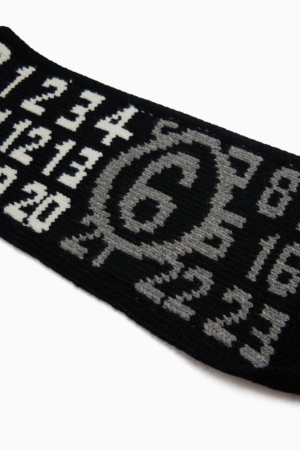 Mm6 Maison Margiela Kids Numbers Knitted Fringed Scarf