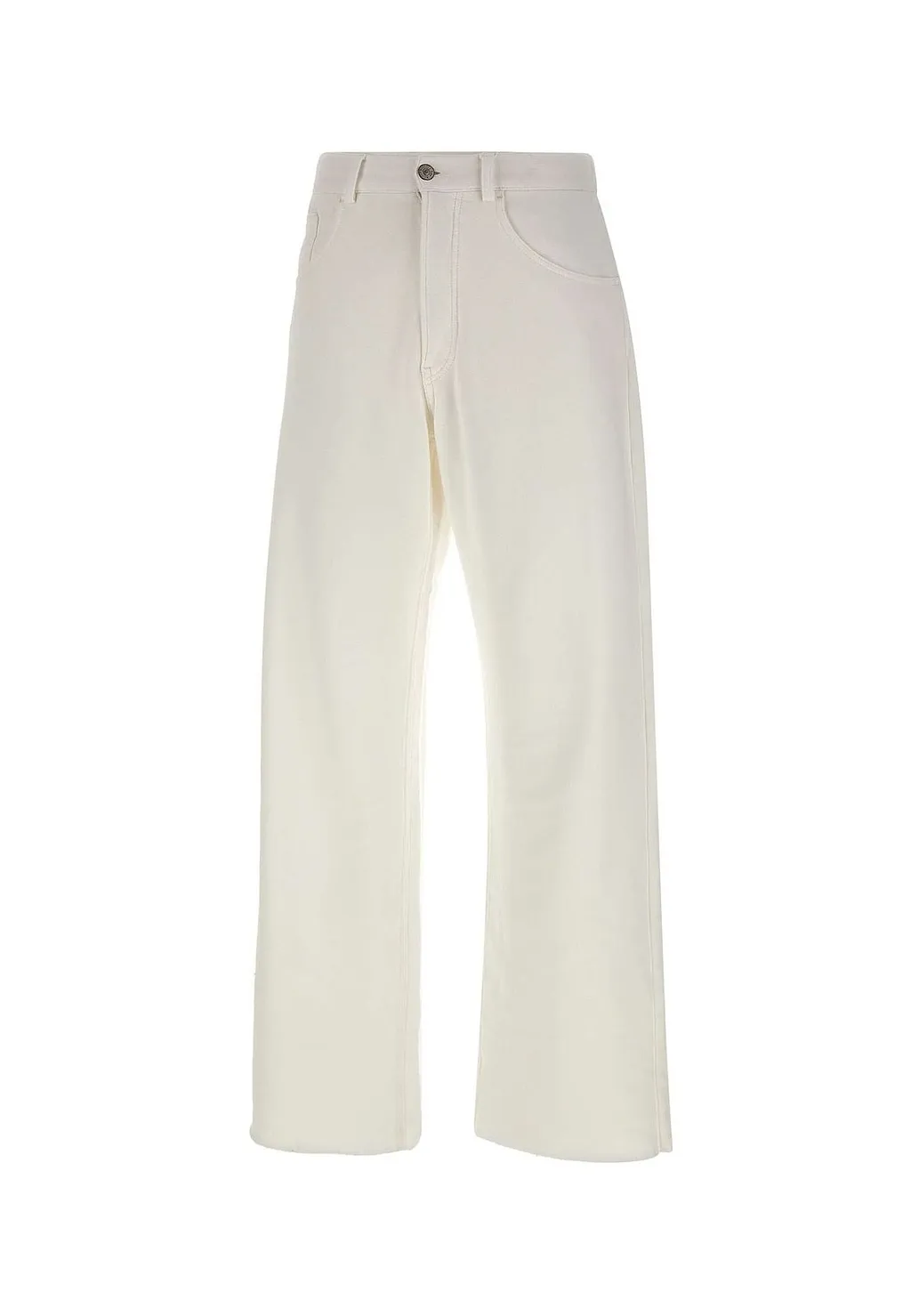 Mm6 Maison Margiela Raw-Cut Frayed Wide-Leg Trousers