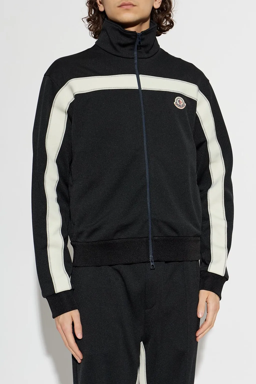 Moncler Contrast Stripe Zip Sweatshirt