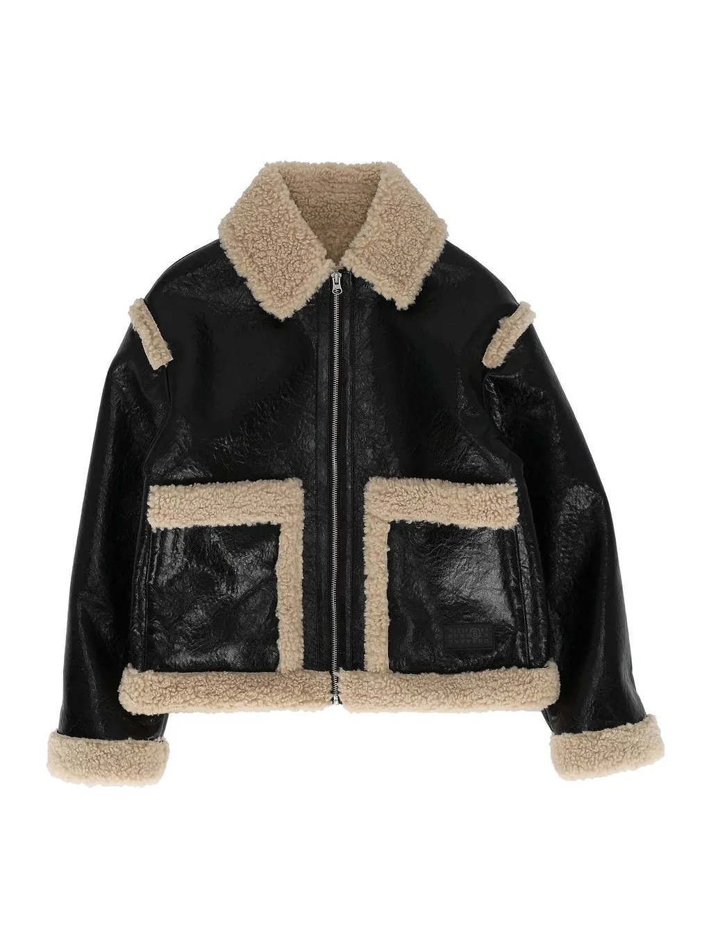Mm6 Maison Margiela Kids Zip-Up Faux-Leather Jacket