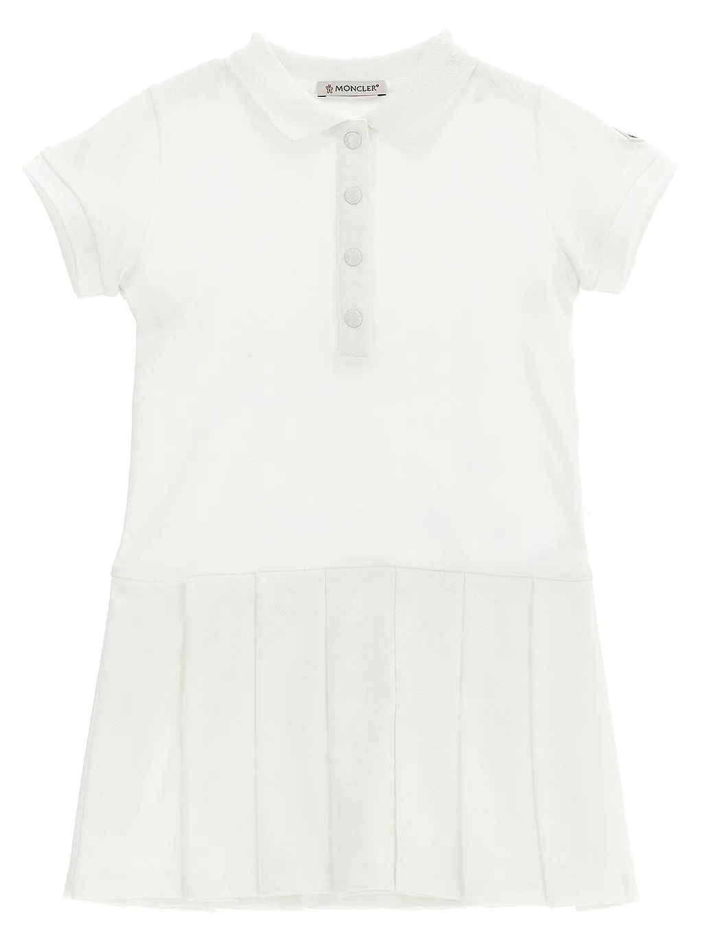 Pleated Short-Sleeved Polo Shirt Dress