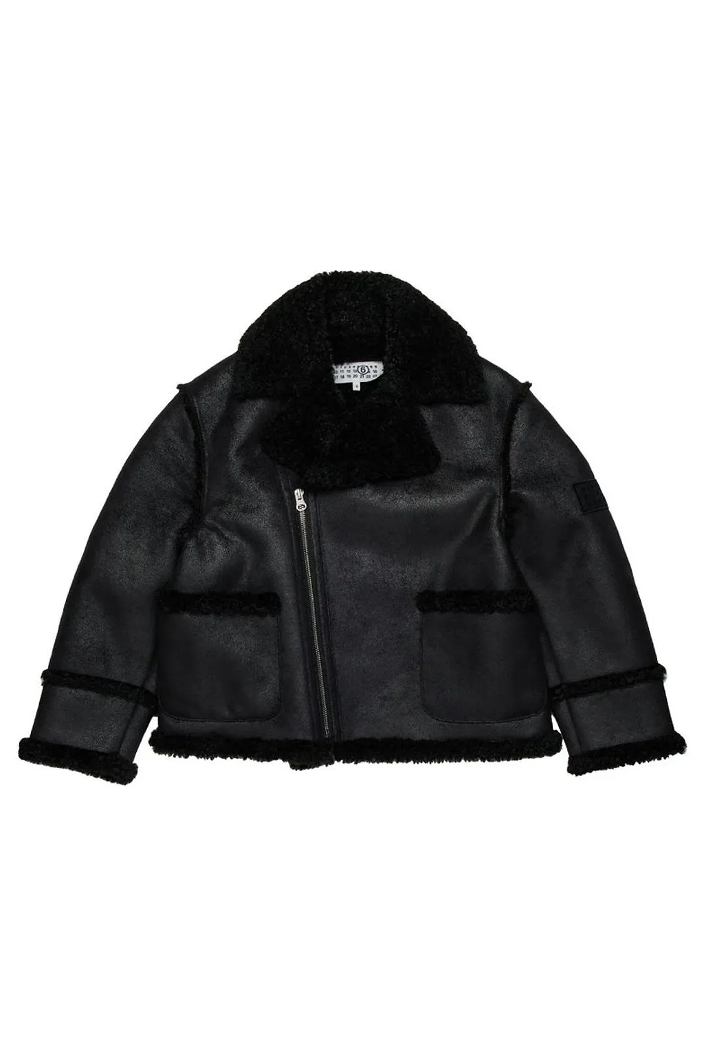 Mm6 Maison Margiela Kids Zipped Leather Jacket