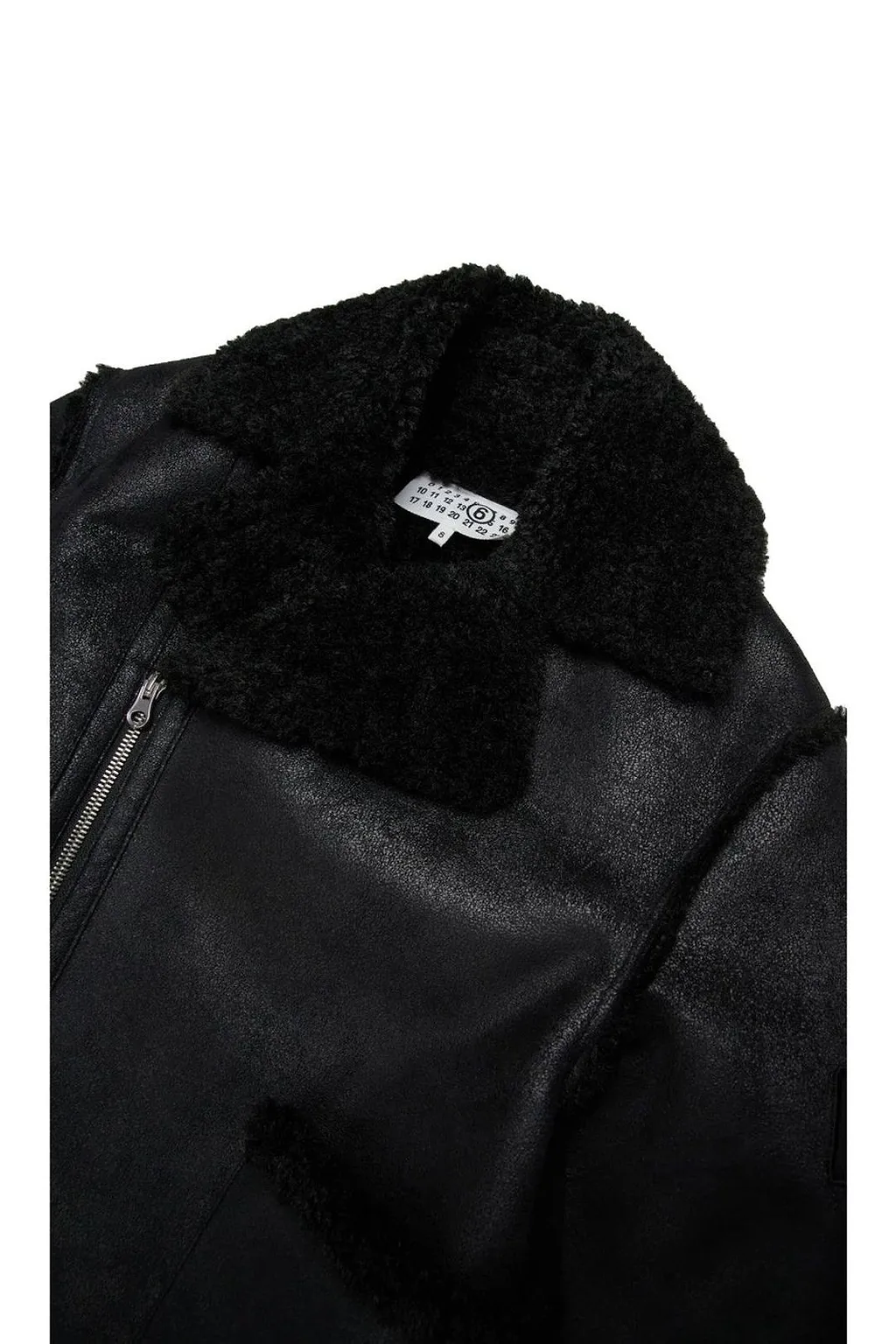 Mm6 Maison Margiela Kids Zipped Leather Jacket