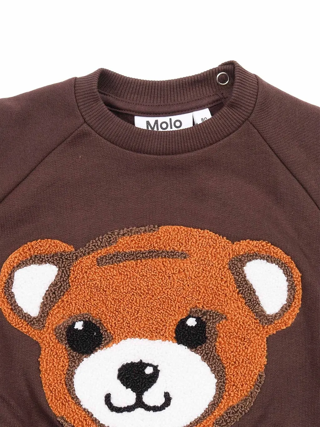 Molo Embroidered Teddy Bear Face Crewneck Sweatshirt