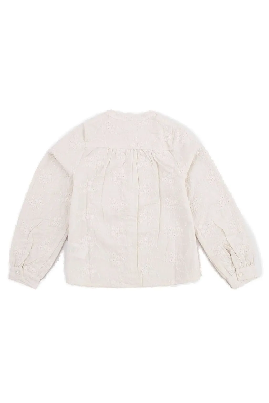 Floral Embroidered Mandarin-Collar Shirt