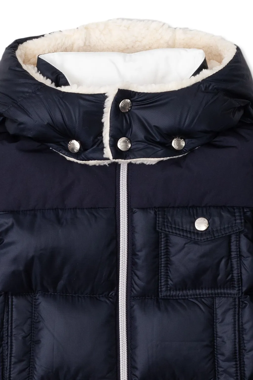 Moncler Enfant Eduard Logo Patch Hooded Padded Jacket