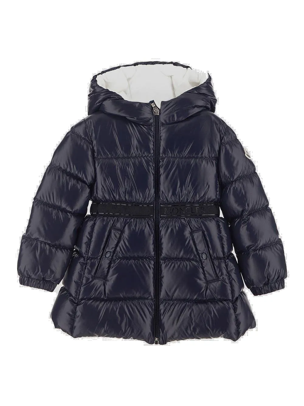 Moncler Enfant Hooded Belted-Waist Down Jacket