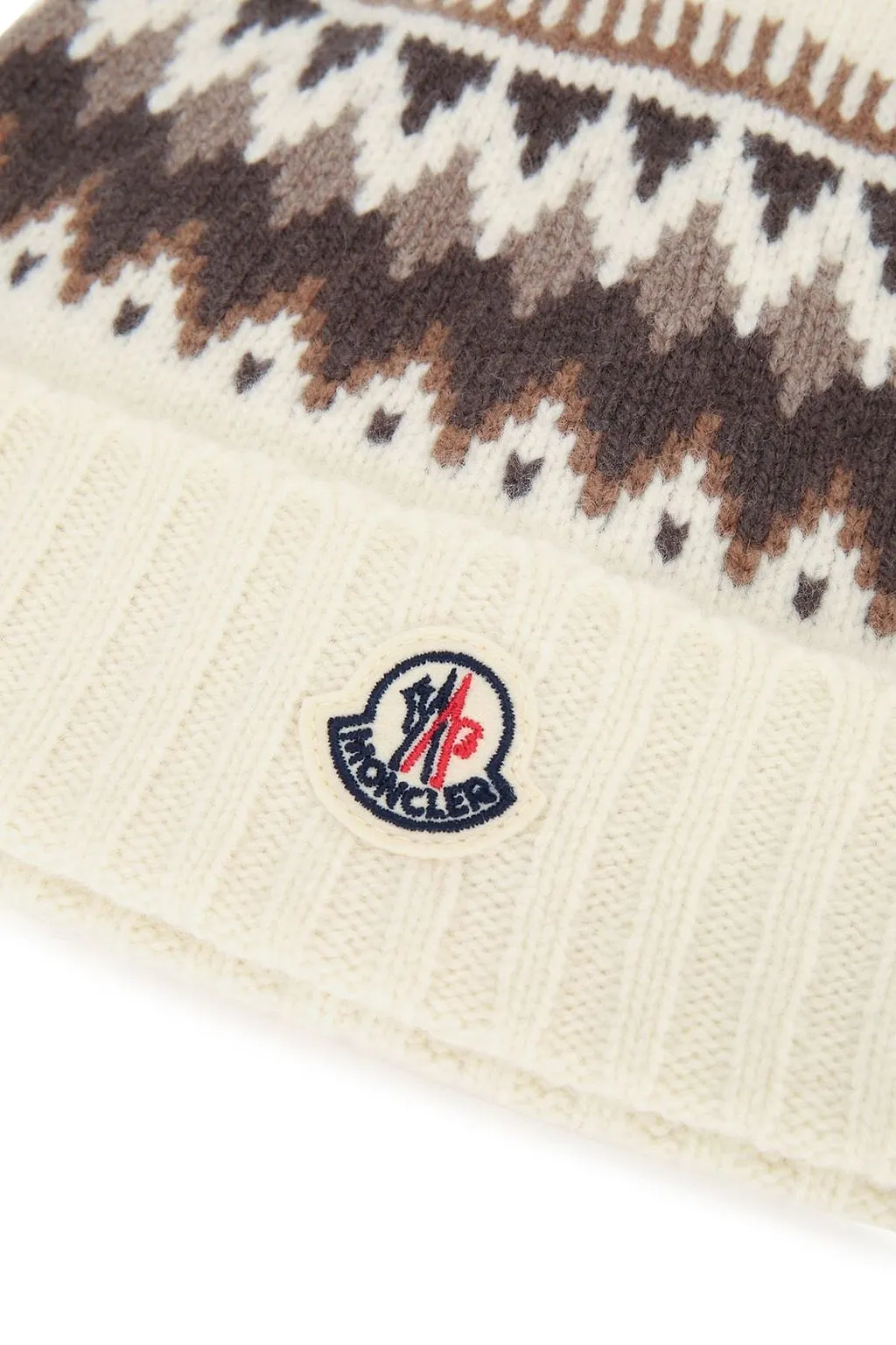 Moncler Enfant Logo Patch Jacquard Knitted Beanie