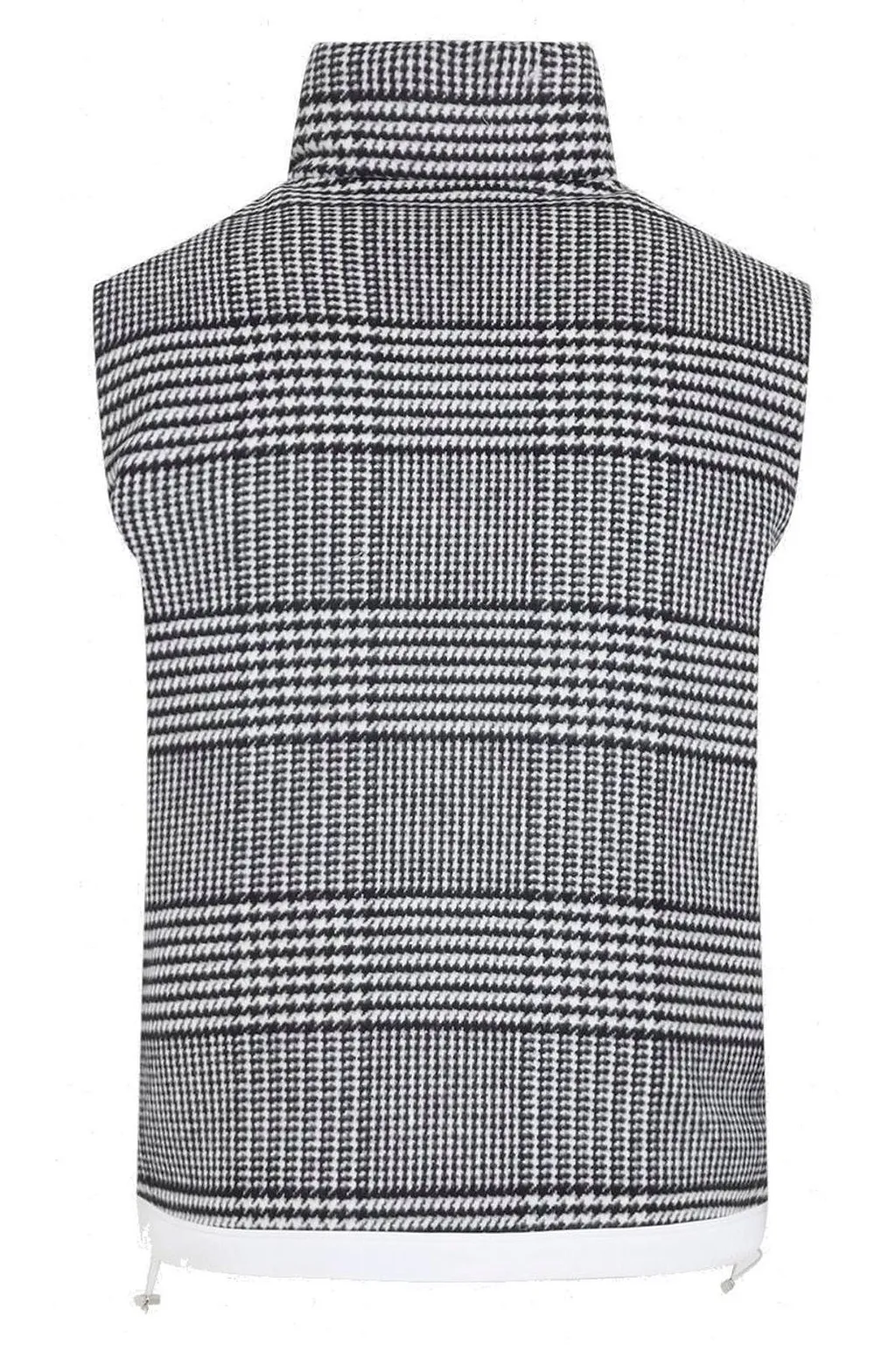 Gienah Houndstooth Zip-Up Padded Vest