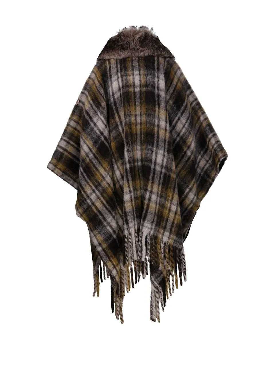 Moncler Grenoble Checked Fringed Edge Cape