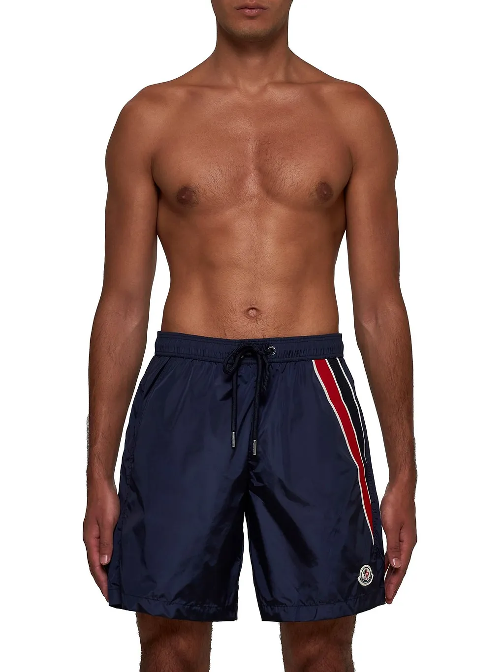 Moncler Logo Patch Drawstring Swim Shorts