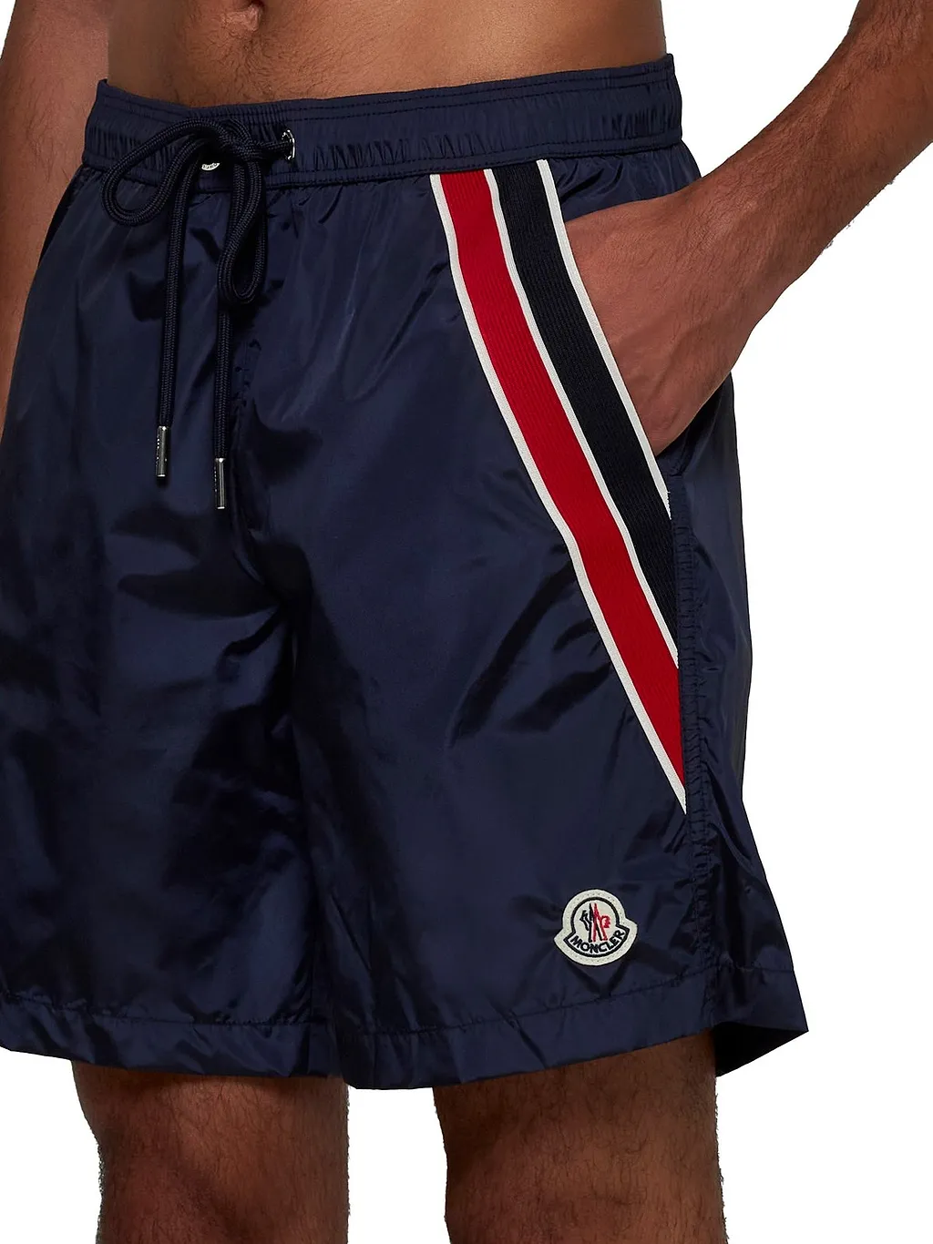 Moncler Logo Patch Drawstring Swim Shorts