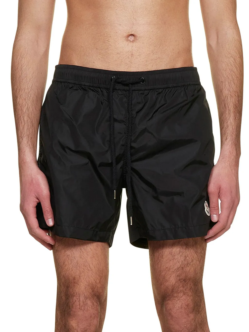 Moncler Logo Patch Drawstring Swim Shorts