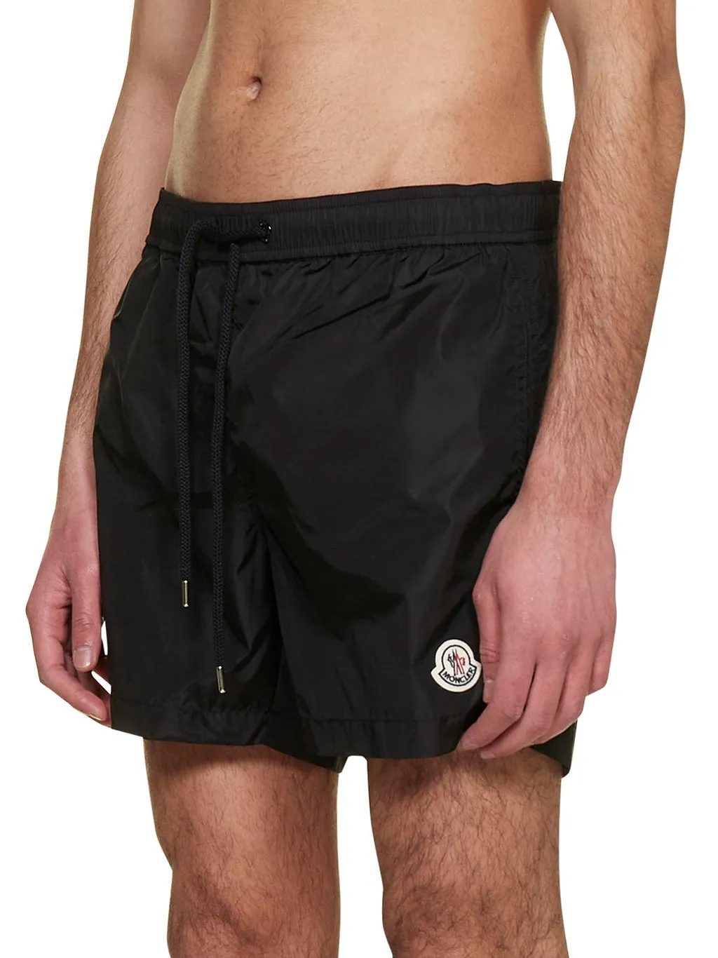 Moncler Logo Patch Drawstring Swim Shorts