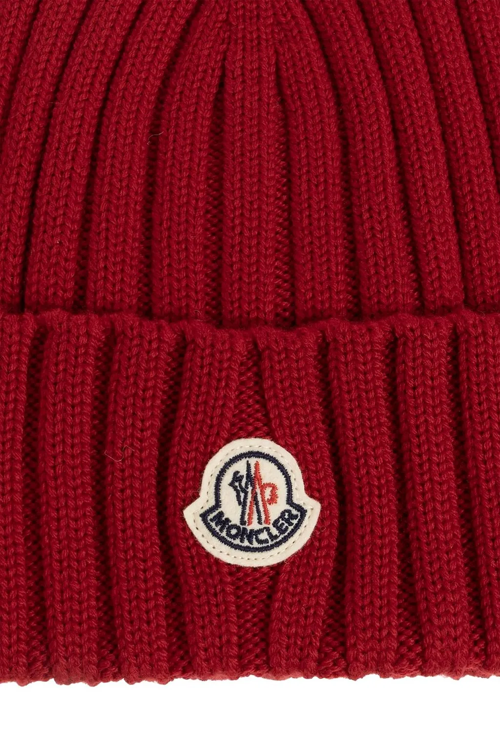 Moncler Logo Patch Knitted Beanie Hat