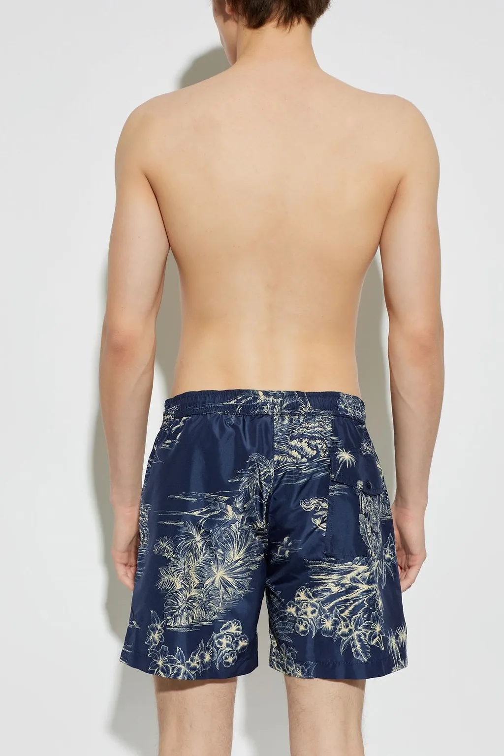 Moncler Logo Patch Drawstring Swim Shorts