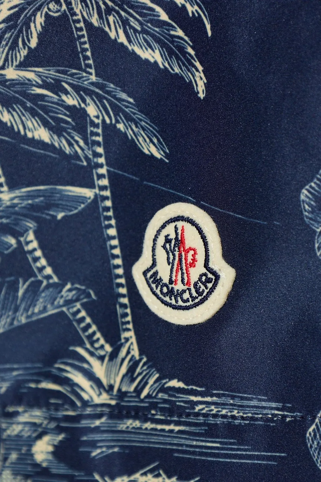 Moncler Logo Patch Drawstring Swim Shorts