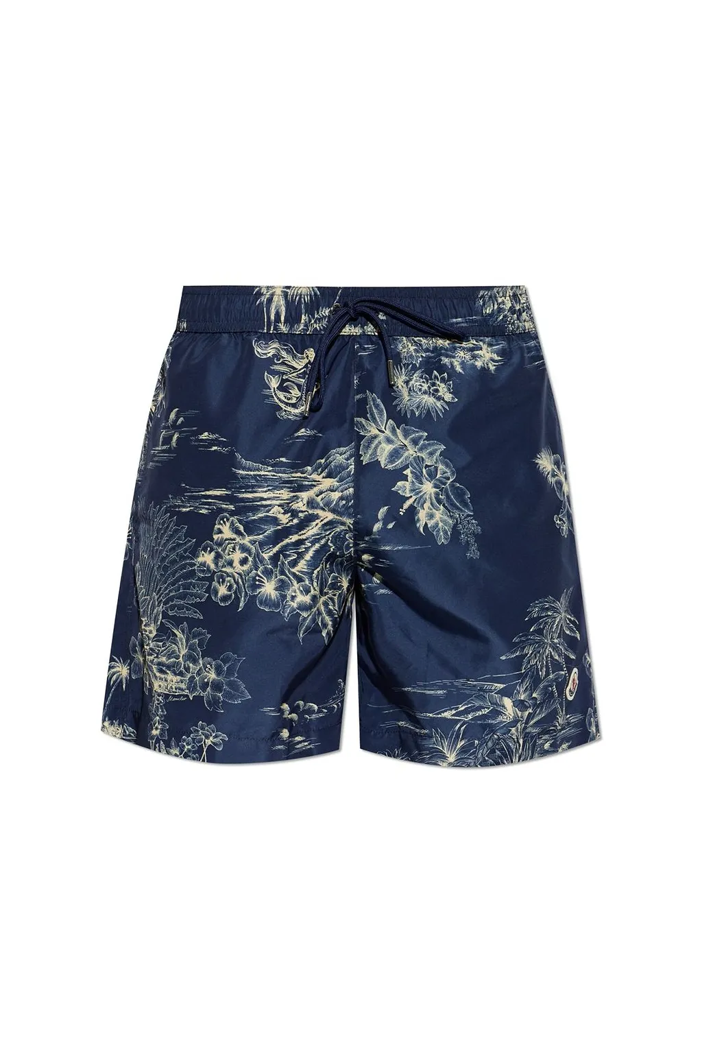 Moncler Logo Patch Drawstring Swim Shorts