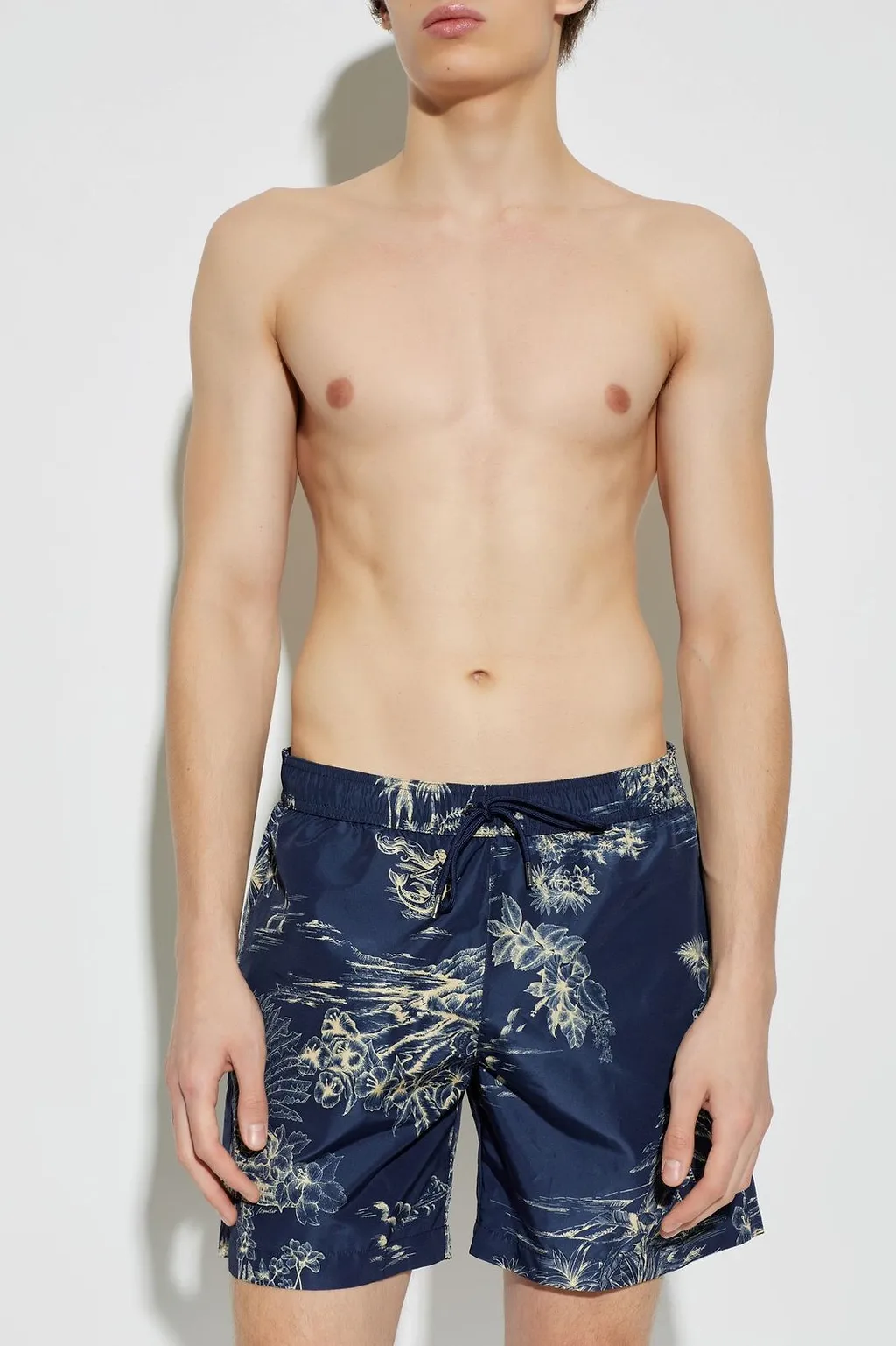 Moncler Logo Patch Drawstring Swim Shorts