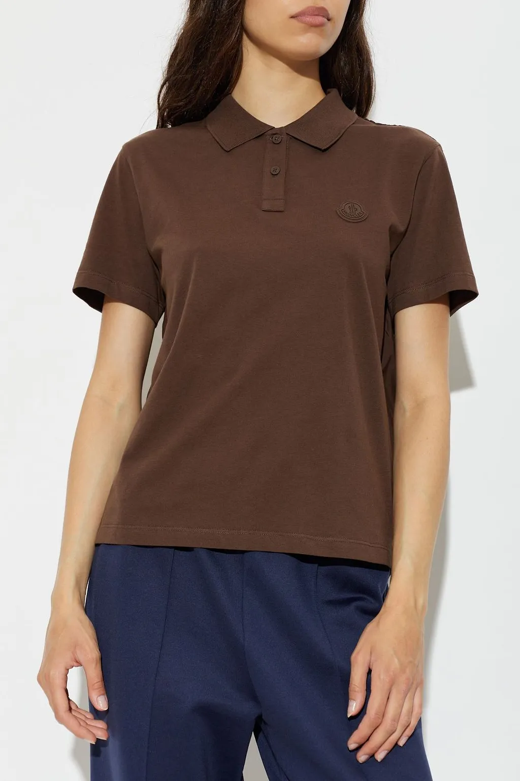 Moncler Logo Patch Short-Sleeve Polo Top