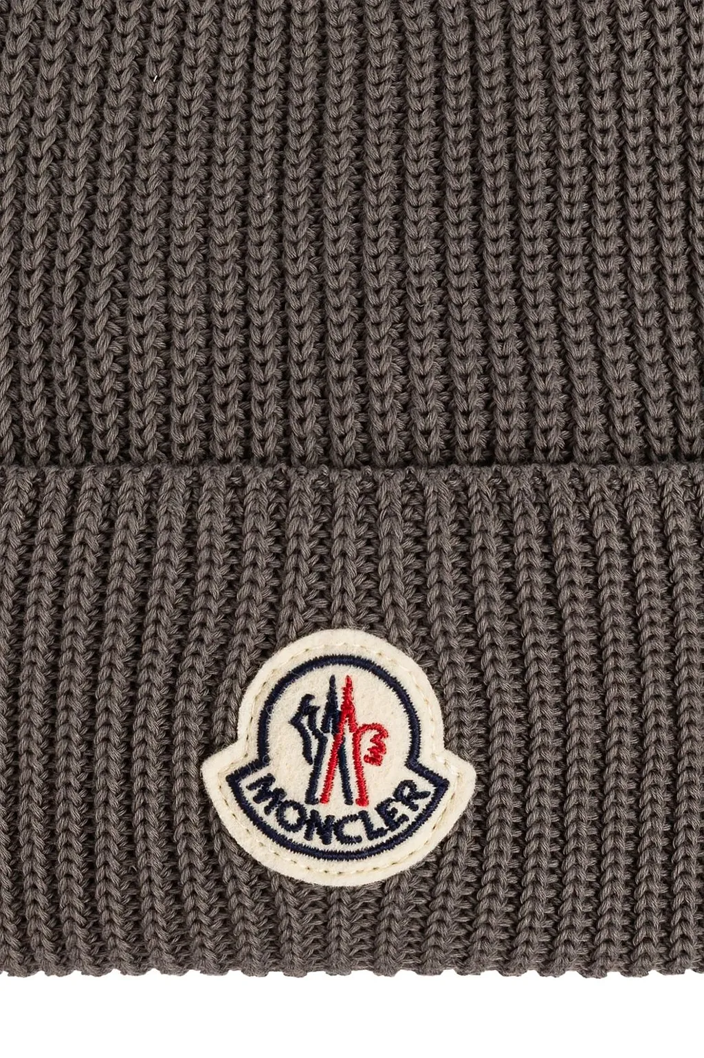 Moncler Logo Patch Ribbed Beanie