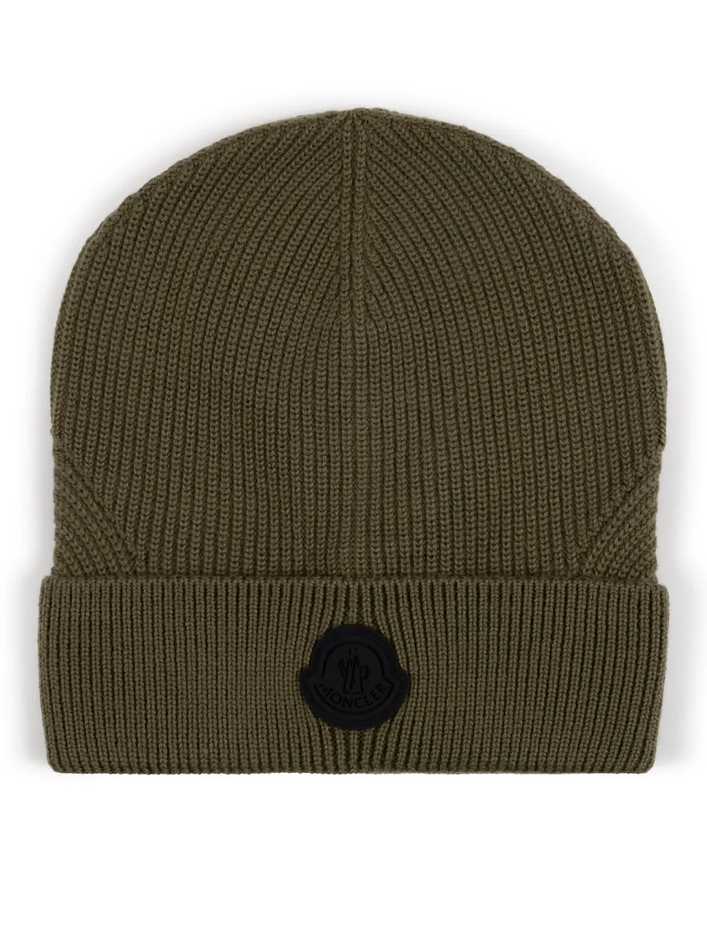 Moncler Logo Patch Ribbed Beanie