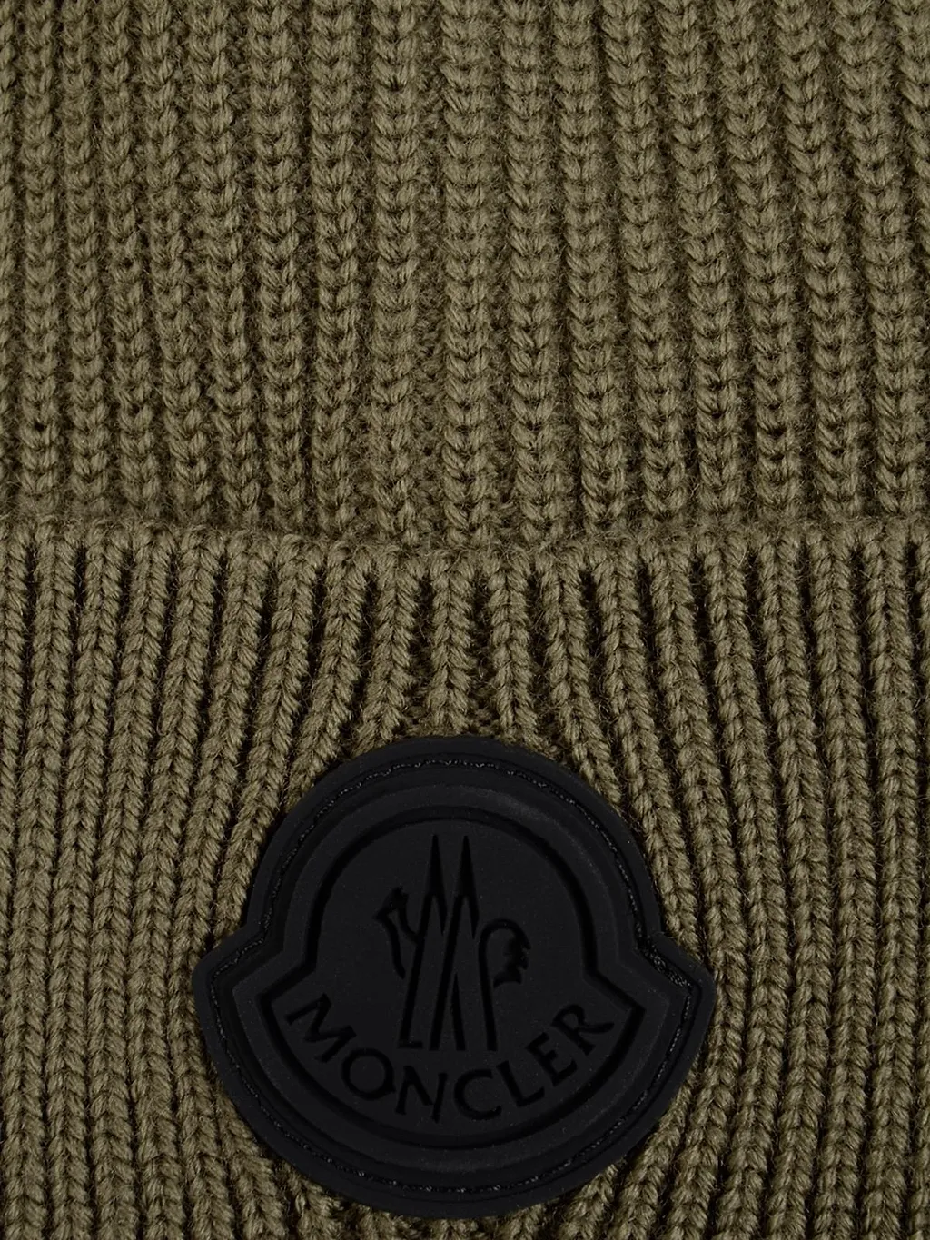 Moncler Logo Patch Ribbed Beanie