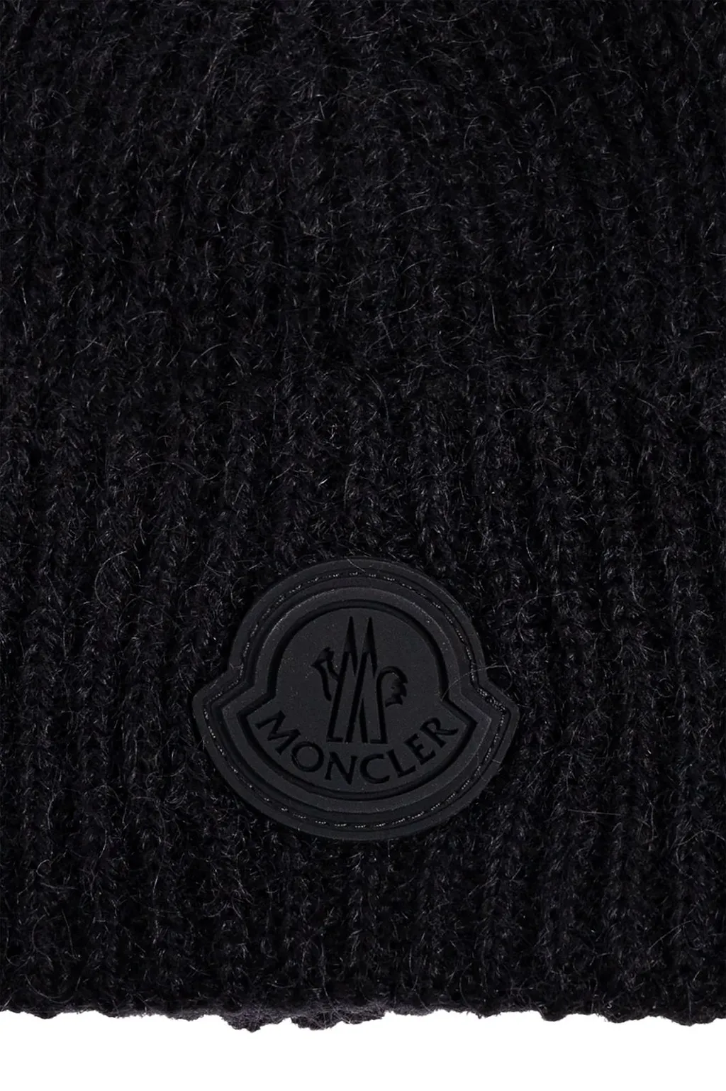 Moncler Logo Patch Ribbed Beanie