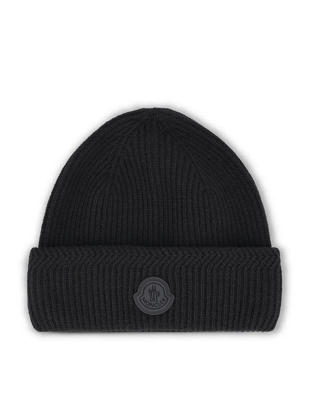 Moncler Logo Patch Ribbed Beanie